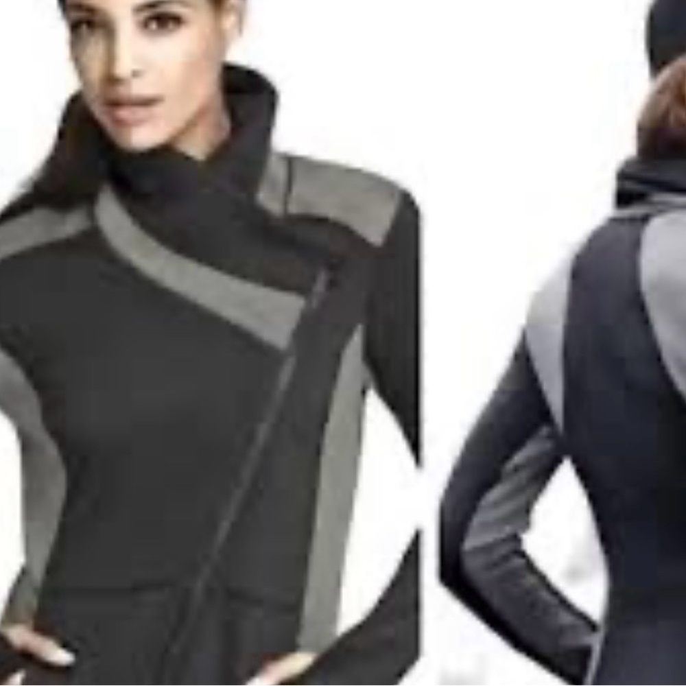 CAbi Asymmetrical Black & Grey Jacket